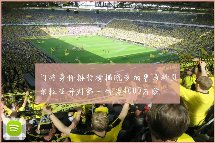 门将身价排行榜揭晓多纳鲁马科贝尔拉亚并列第一均为4000万欧